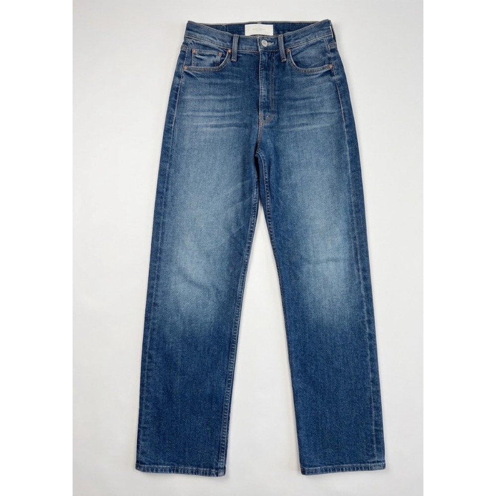 Mother Superior High Waisted Study Hover Straight Leg Jeans Blue Size 25